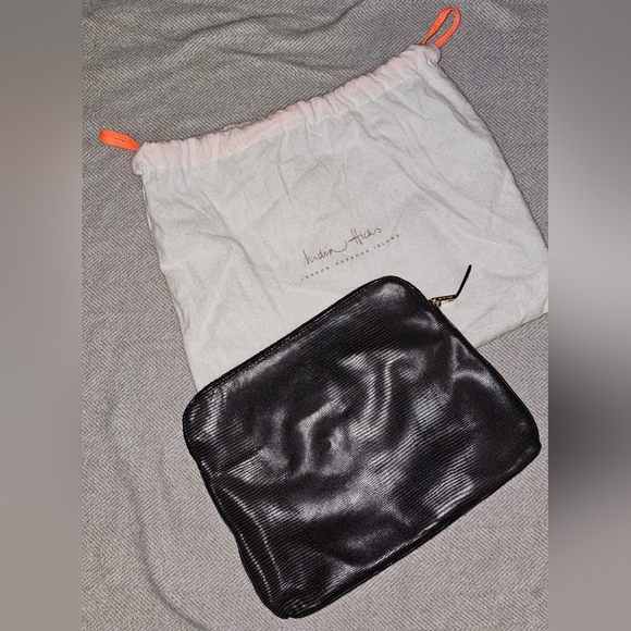 India Hicks Handbags - India Hicks Black Textured Leather Portfolio